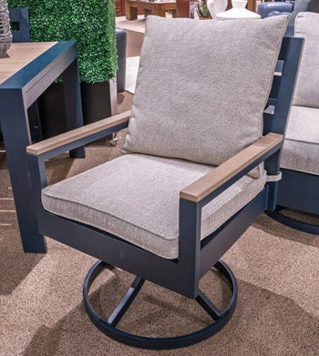 East Beach Outdoor Swivel Chair with Cushion (Set of 2)