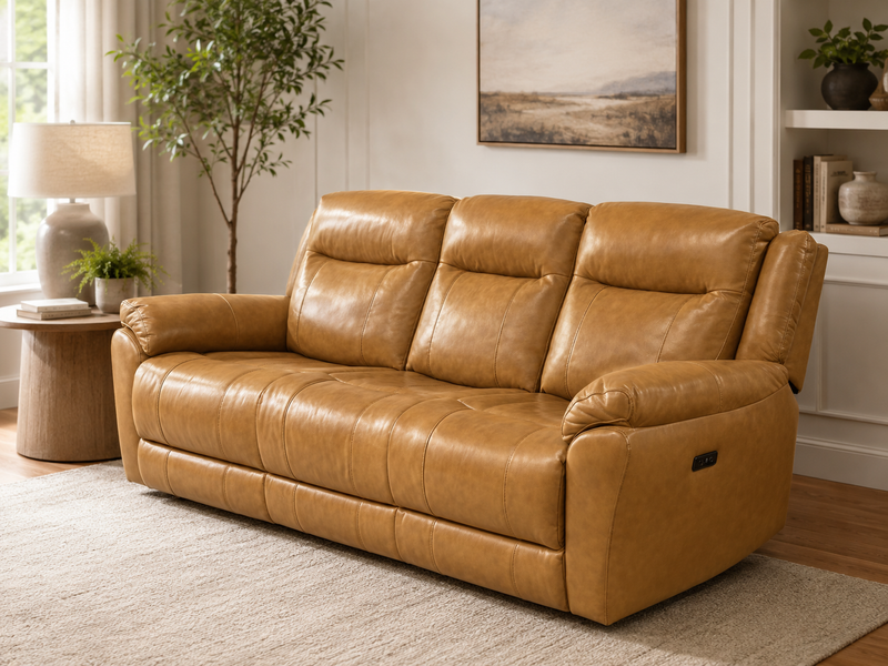 Madrid Canyon Powered Leather Sofa - Cheers