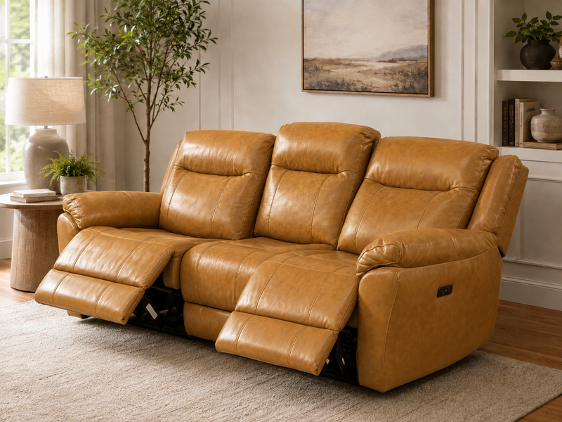 Madrid Canyon Powered Leather Sofa - Cheers